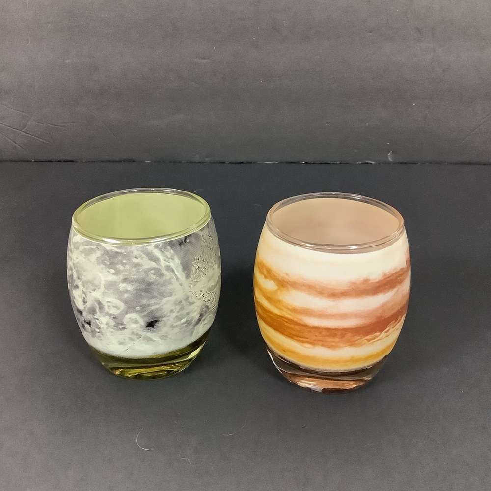 Replacement Solar System Planetary Drinking Glasses Set of 2 Jupiter and Venus